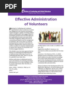 Effective Administration of Volunteers