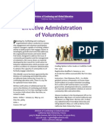 Effective Administration of Volunteers