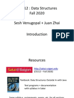 CS 112: Data Structures Fall 2020 Sesh Venugopal + Juan Zhai