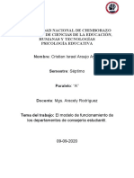 Ensayo El Modelo de Funcionamiento de Los Departamentos de Consejería Estudiantil.