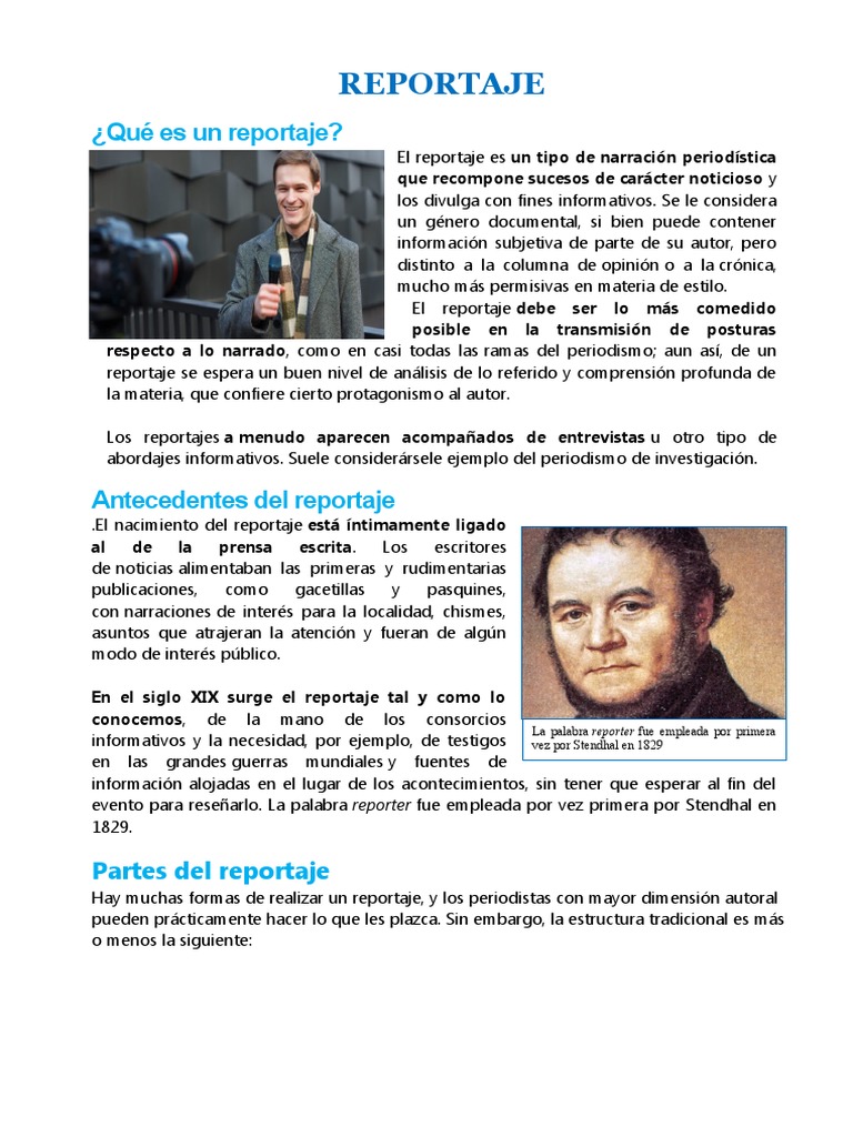 REPORTAJE | PDF | Periodismo | Medios de comunicación en masa