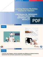 Learning Delivery Modalities Course For Teachers: LDM Module 3A: Designing Instruction in The Different Learning Modality
