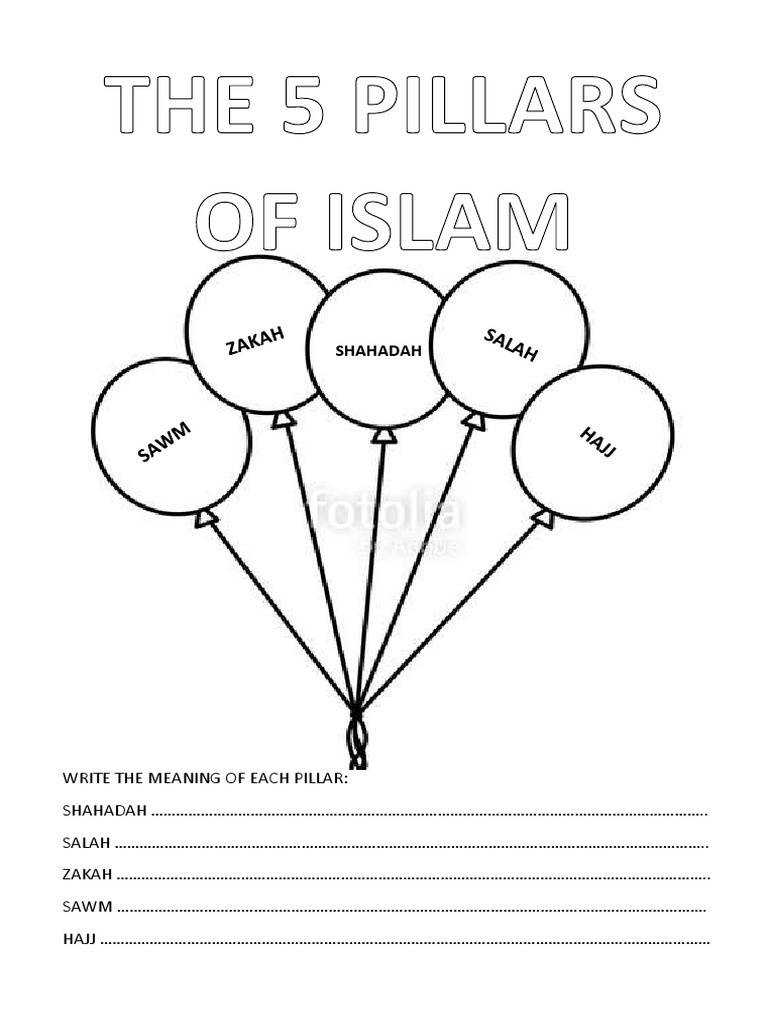 The 5 Pillars of Islam - Worksheet PDF | PDF