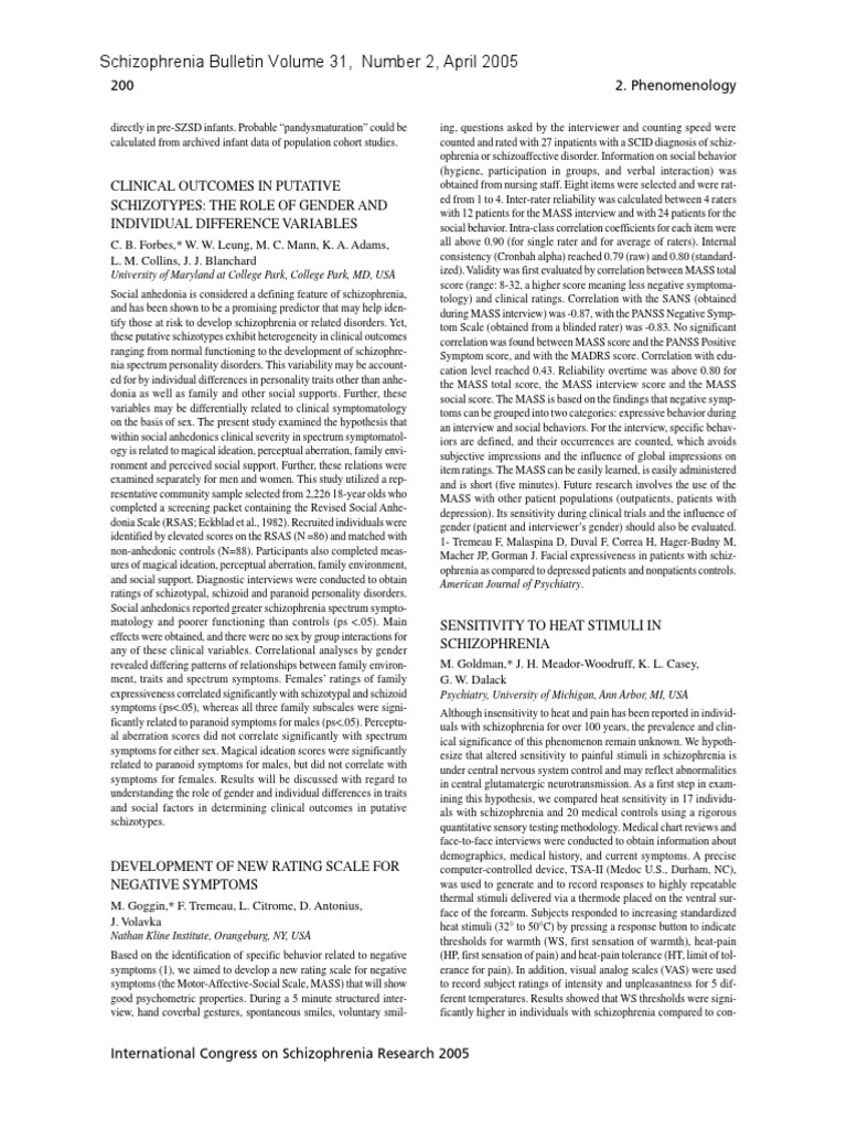 Gender Differences in Schizophrenia Outcomes | PDF | Medical Diagnosis ...