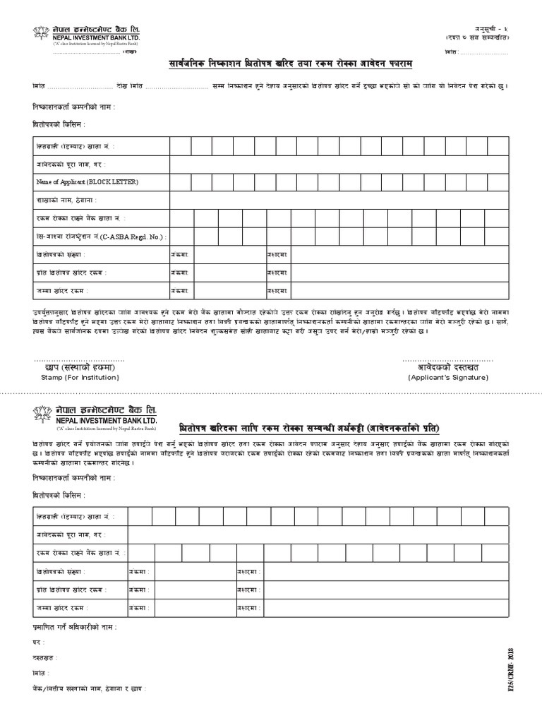 Application Form for Financial Institution | PDF