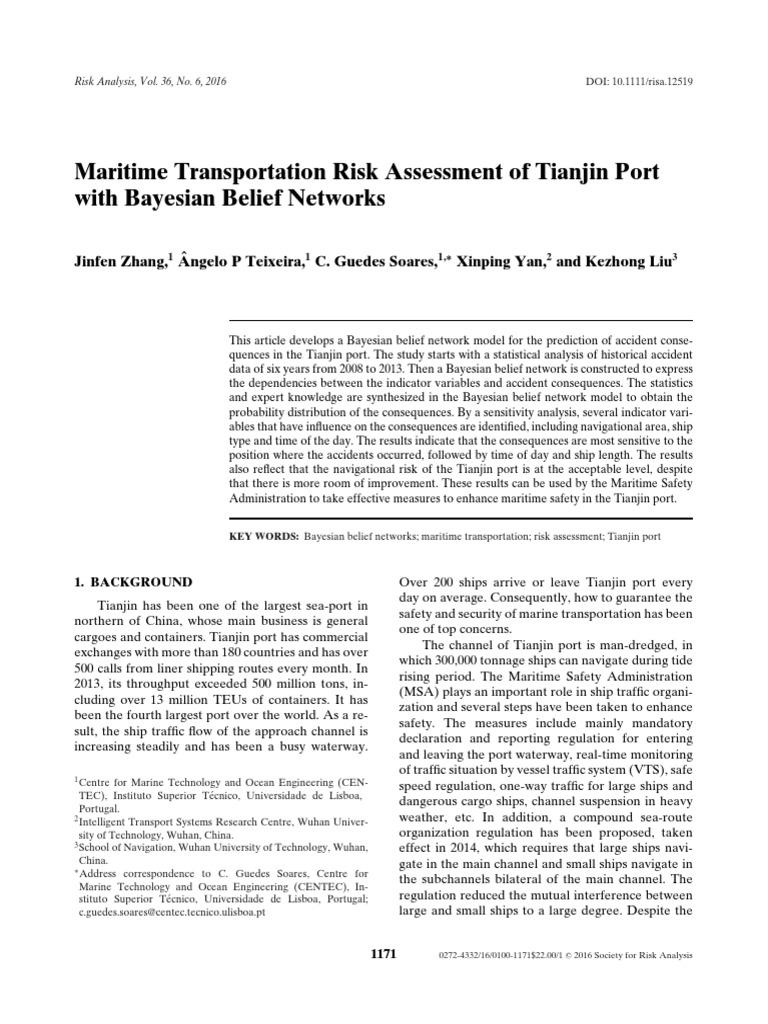 Maritime Transportation Risk Assessment of Tianjin Port With Bayesian ...