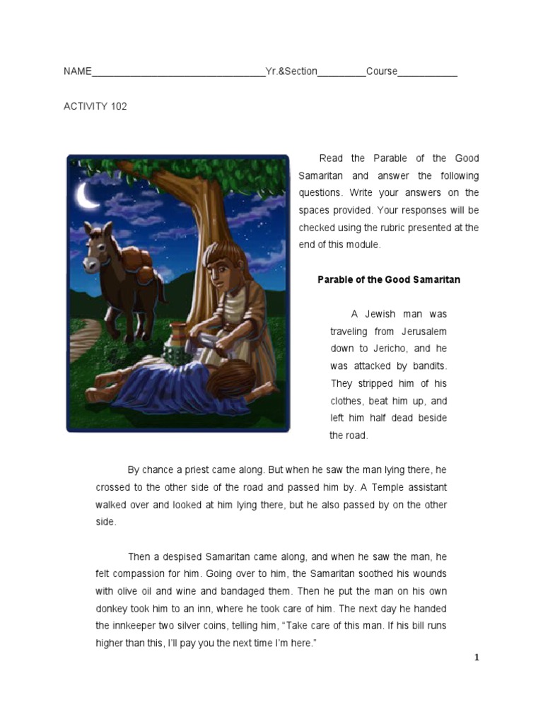 Parable of The Good Samaritan | PDF