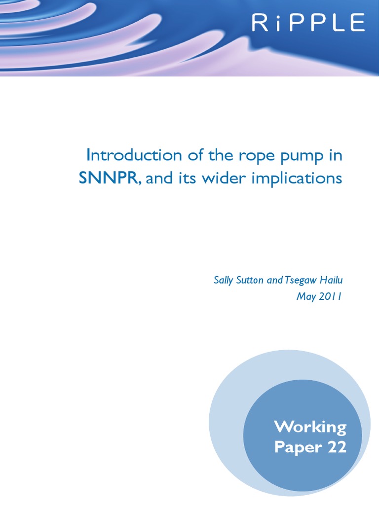 Introduction of The Rope Pump in SNNPR, and Its Wider Implications