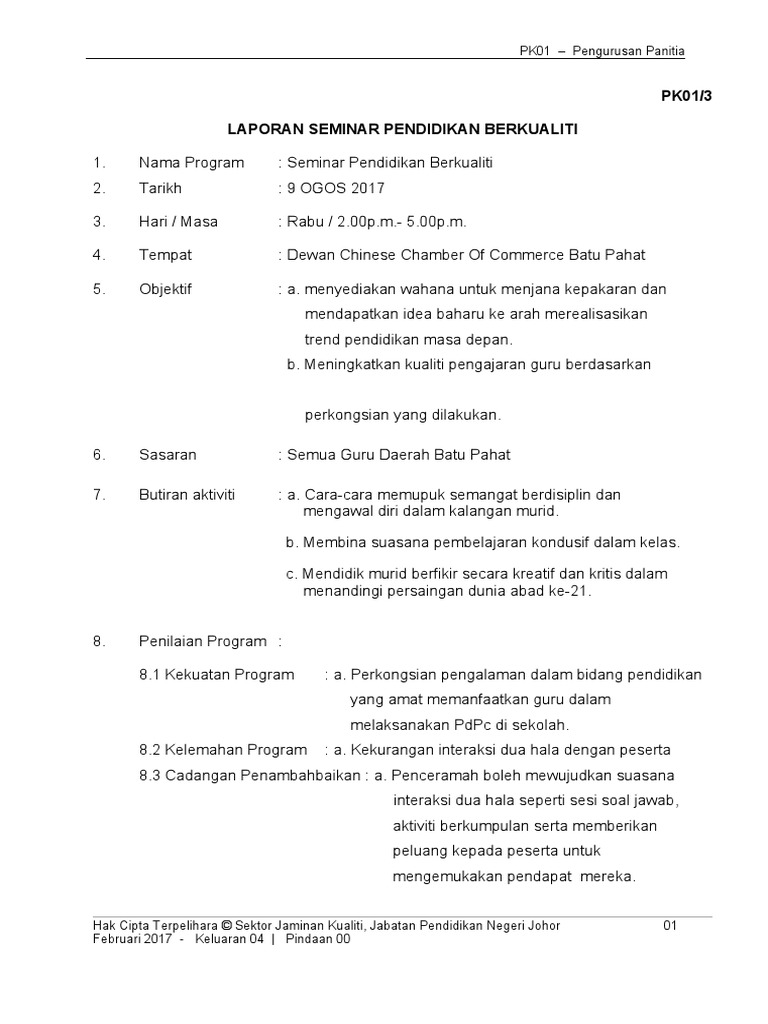 Seminar Pendidikan Berkualiti Pdf