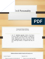 Civil Personality: Concept and Classes