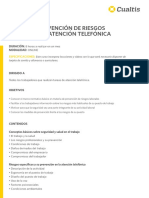 Curso Prevencion Riesgos Tareas Atencion Telefonica Cualtis PDF