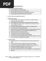 Checklist For Making Good Assessments: 1. Is The Assessment Sufficiently Transparent?