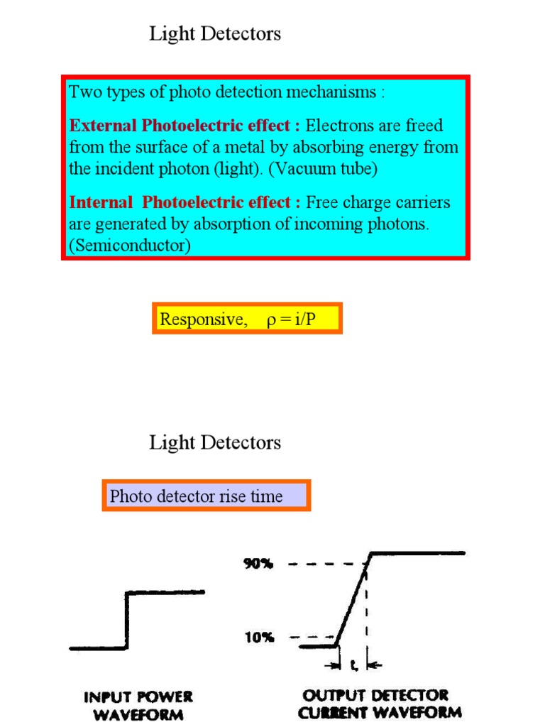 Photo Detectors: Types & Characteristics | PDF | Science & Mathematics ...