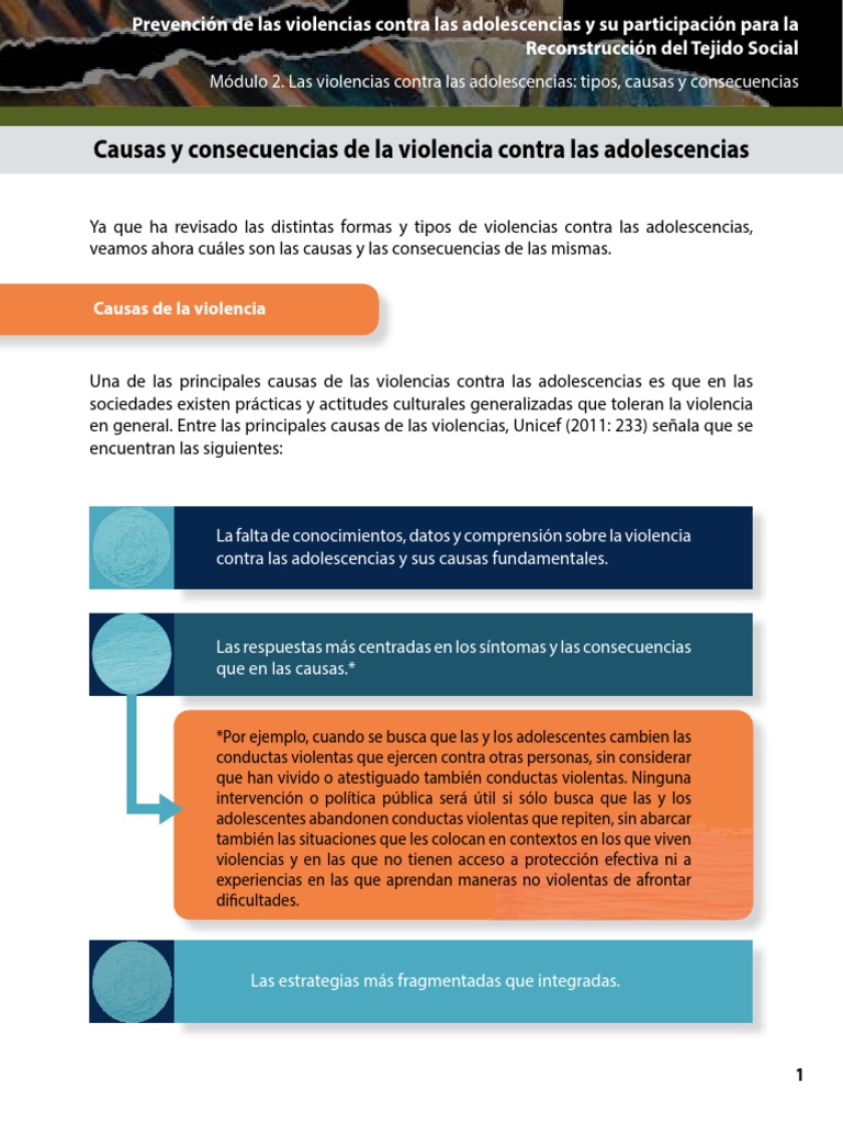 Causas y Consecuencias de la Violencia | PDF | Violencia | Derechos de ...
