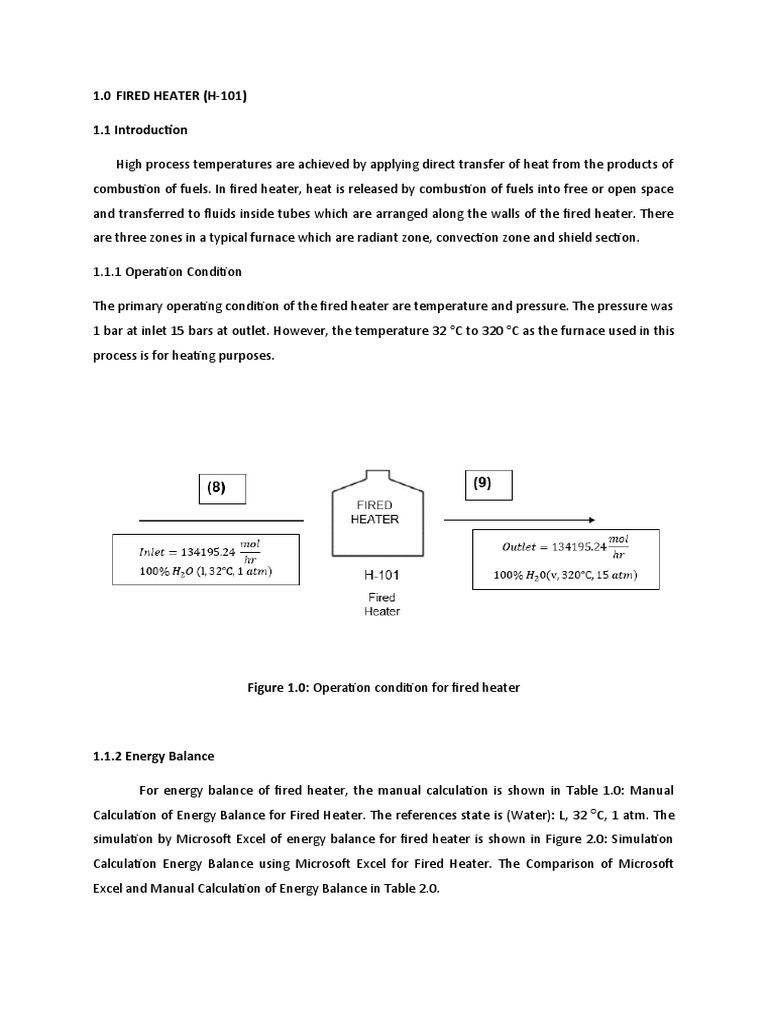 Fired Heater (H-101) | PDF | Heat Transfer | Chemistry