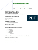 Universidad Del Golfo: Fecha: - Aciertos: Calificación: 1.-Fill in The Gaps With Was/Were' 5 Pts