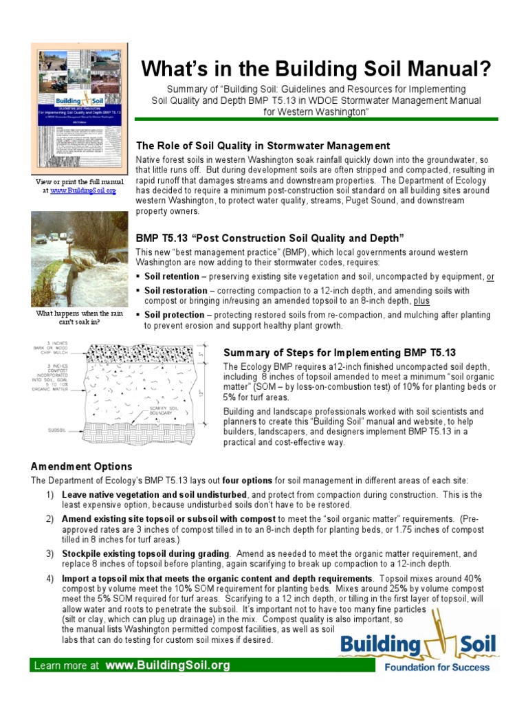 What's in The Building Soil Manual? | PDF | Topsoil | Stormwater