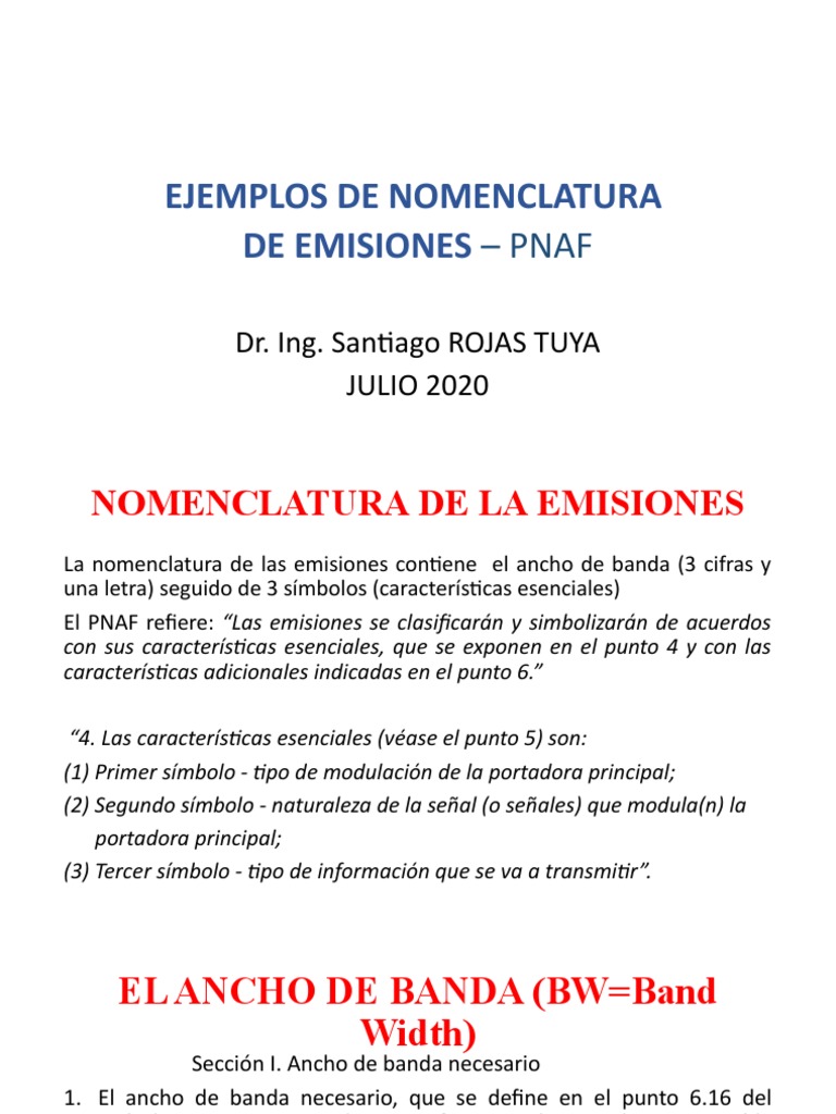 Nomenclatura de Emisiones Pnaf | Descargar gratis PDF | Modulación de ...