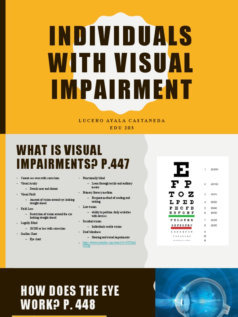 Visual Impairment Powerpoint PDF Visual Impairment Eye