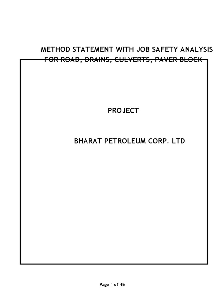 Method Statement for Road Construction Safety | PDF | Personal ...