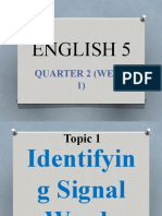 ENGLISH 5 - Identifying Signal Words