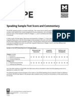 Speaking Sample Test Score and Commentary