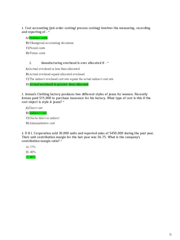 FinAct-Major-Questions - Assessment Test - NSU | PDF | Margin (Finance ...