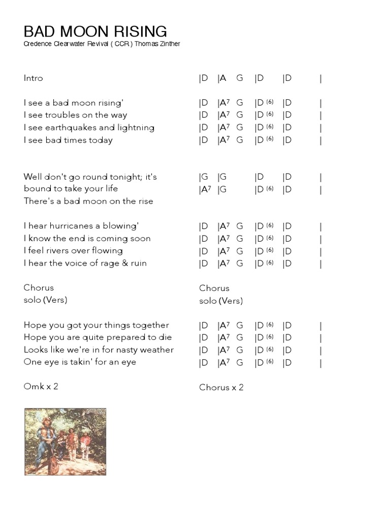 Bad Moon Rising Lyrics and Chords | PDF