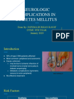 Neurologic Complications in Diabetes Mellitus: Done By-Fatema Burhan Ravat Dtmu 4Th Year January 2020