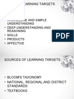 Types of Learning Targets