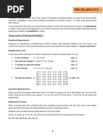 Probability: Terms Used in Defining Probability: Random Experiment