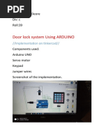 Door Lock System Using ARDUINO: Name: Anjali Deore Div: C Roll:39