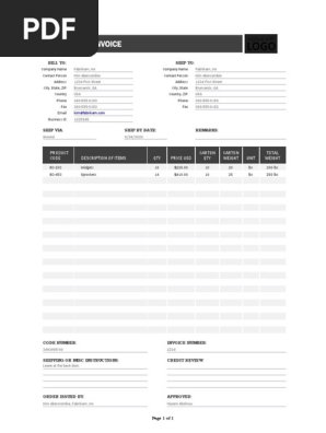 Proforma invoice