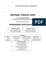Retail Price List: Padi Unit