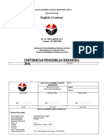 English Grammar: Rencana Pembelajaran Semester (RPS) Mata Kuliah