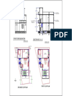 Section On ' A - A ' Front Side Elevation: First Floor Plan Ground Floor Plan