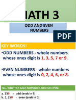 Math 3: Odd and Even Numbers