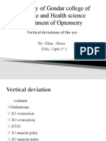 University of Gondar College of Medicine and Health Science Department of Optometry