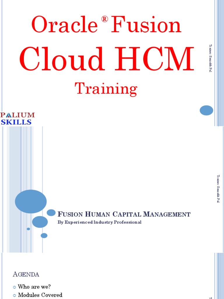 Oracle Fusion Cloud HCM Training by Experienced Global Consultant | PDF ...