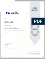 Branding and Customer Experience Course Certificate