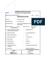 Baroda Moulds & Dies: Certificate of Test
