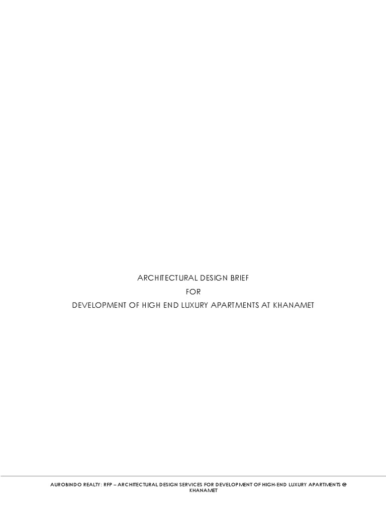Luxury Apartment Design Brief for Khanamet Development PDF Green