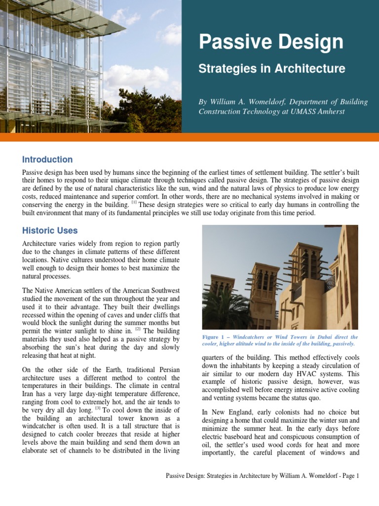 Passive Design: Strategies in Architecture | PDF | Solar Energy | Civil ...