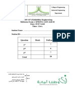 Mid Term 1 Reliability Eng SPRING 2019 EA