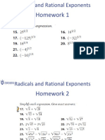 Radicals & Rational Exponents Homework 1-5 Class Activity