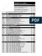 Price List: (AUST $ Inc GST)