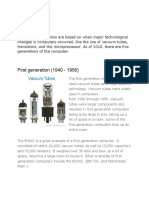 First Generation (1940 - 1956) : Vacuum Tubes