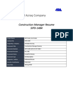 Al Shalal Al Azraq Company: Construction Manager Resume SIPD-1484