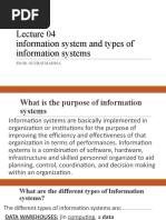 Information System and Types of Information Systems: Engr. Nuzhat Madina