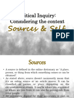 Critical Inquiry: Considering The Context: Sources & Self